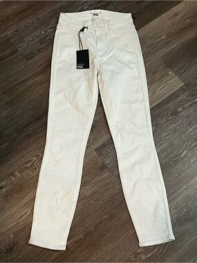 NWT Paige Hoxton High Rise Ankle Jeans in White Size 23 - NEW Retail $280